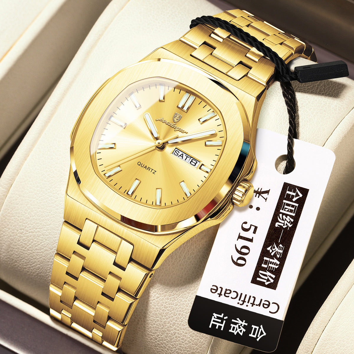 Swiss brand square quartz women's watch, new waterproof and luminous wristwatch, live stream hot-selling item for export, dropshipping available.