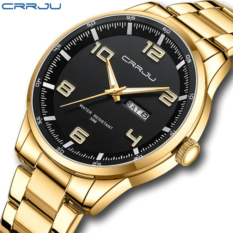 Men's Steel Watch - Calendar, Waterproof