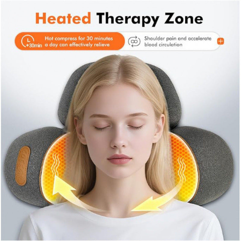 Cross-border cervical pillow for cervical spine support, massage, non-traction, heating, repair, cylindrical shape, sleep aid, and neck support.