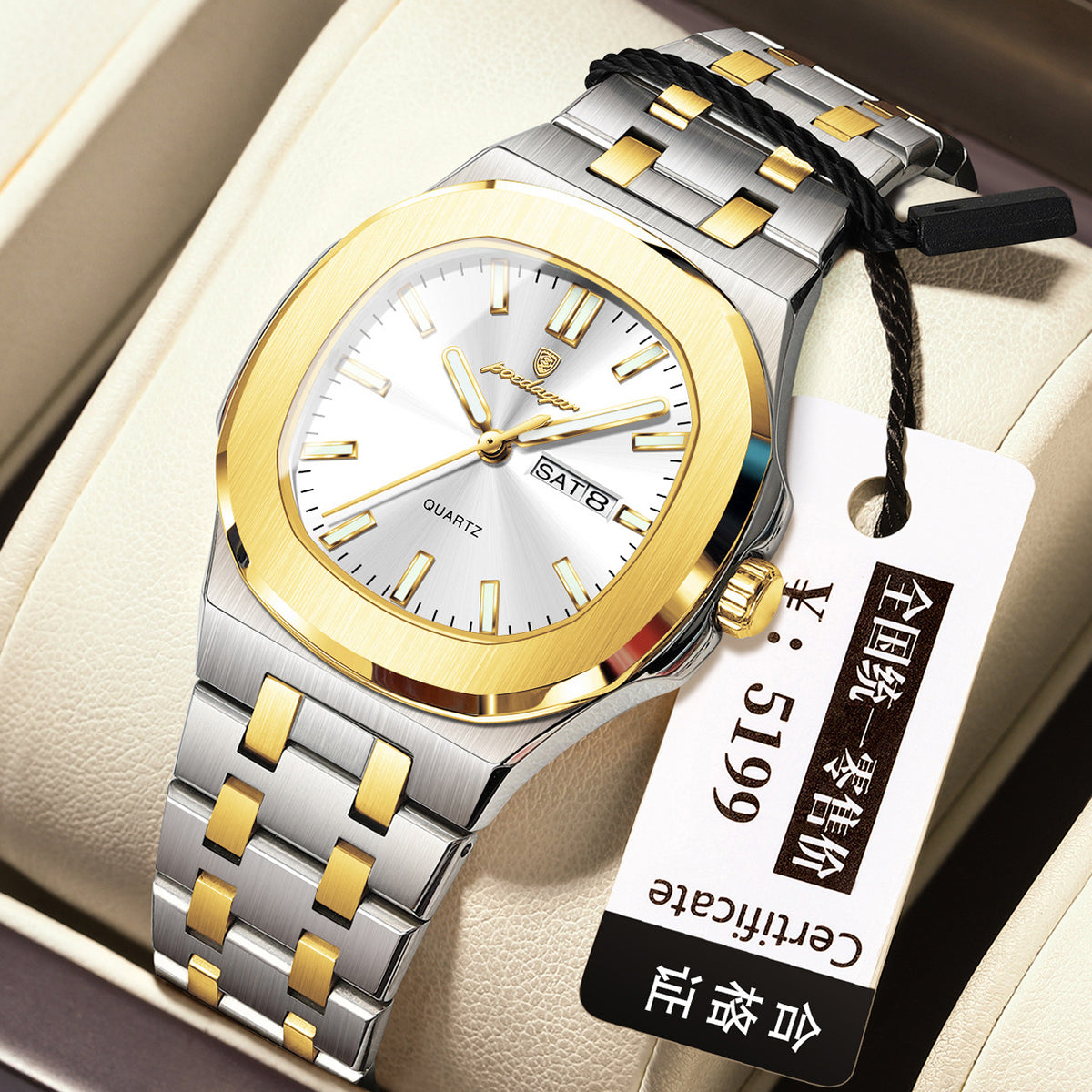 Swiss brand square quartz women's watch, new waterproof and luminous wristwatch, live stream hot-selling item for export, dropshipping available.
