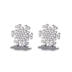 Japanese and Korean trendy simple sterling silver 925 platinum-plated baby's breath snowflake earrings, feminine, fashionable and versatile accessories