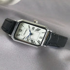 Women's Rose Gold Black Square Watch - Roman Numerals