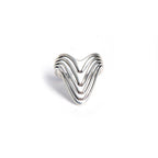 Trendy Home Collection Handmade KIKO Style TAXCO Streamlined Wave Hollowed-Out BADGE Vintage Ring