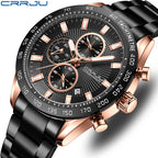 Men's Silver Blue Steel Watch - Waterproof, Calendar
