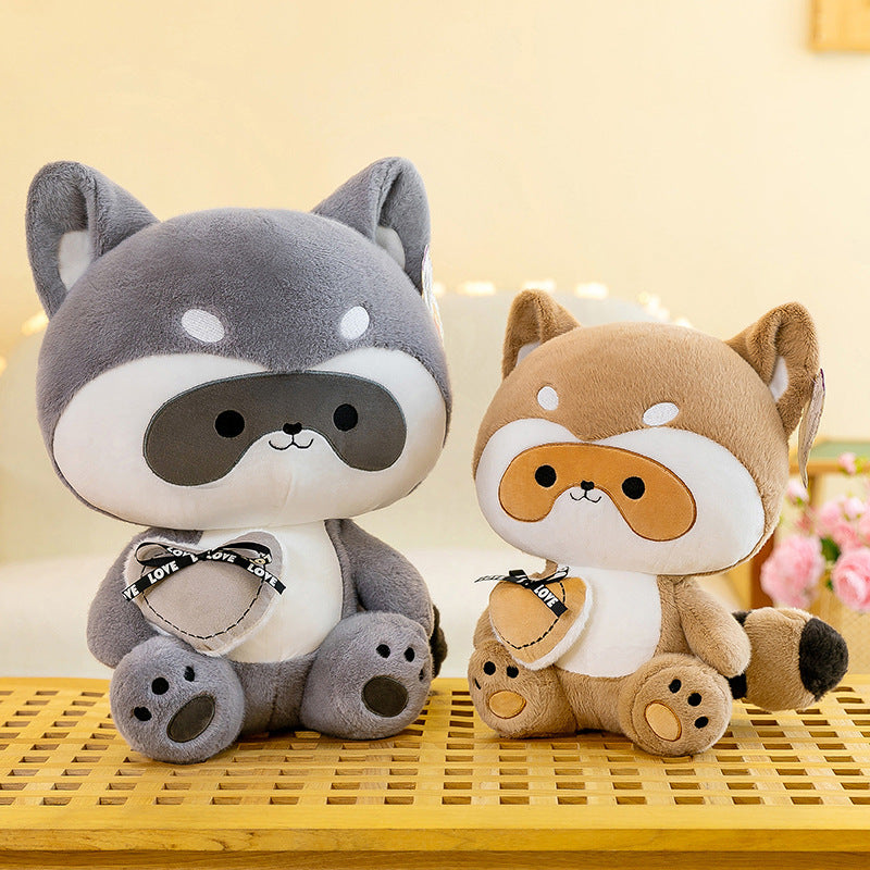 Love Raccoon Doll Plush Toy Cute Children Girl Large Doll Comfort Pillow Doll Birthday Gift