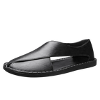 Men's Brown Slip-On Sandals – Round Toe | Aladinae