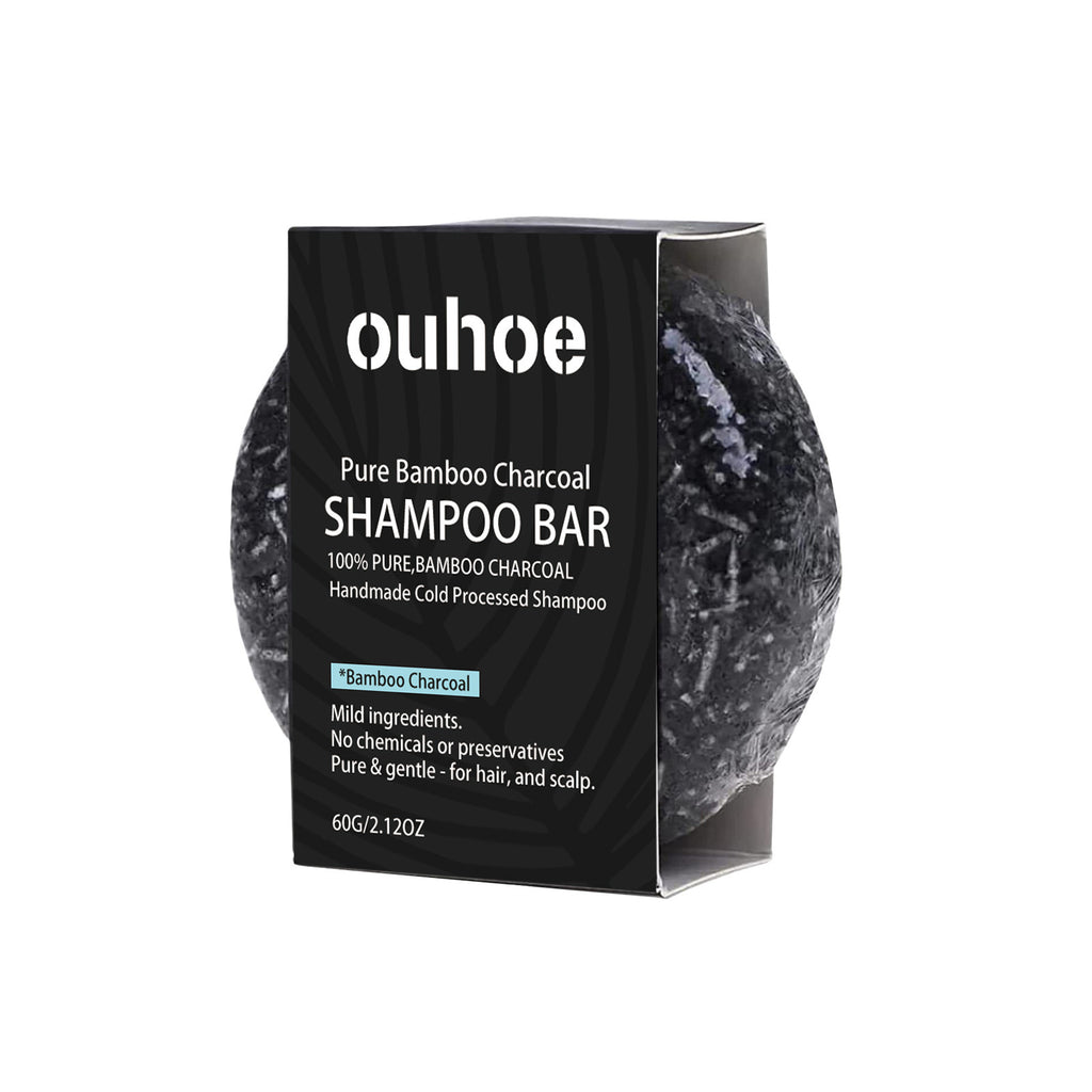 OUHOE Bamboo Charcoal Shampoo Soap – Deep Cleansing | Aladinae