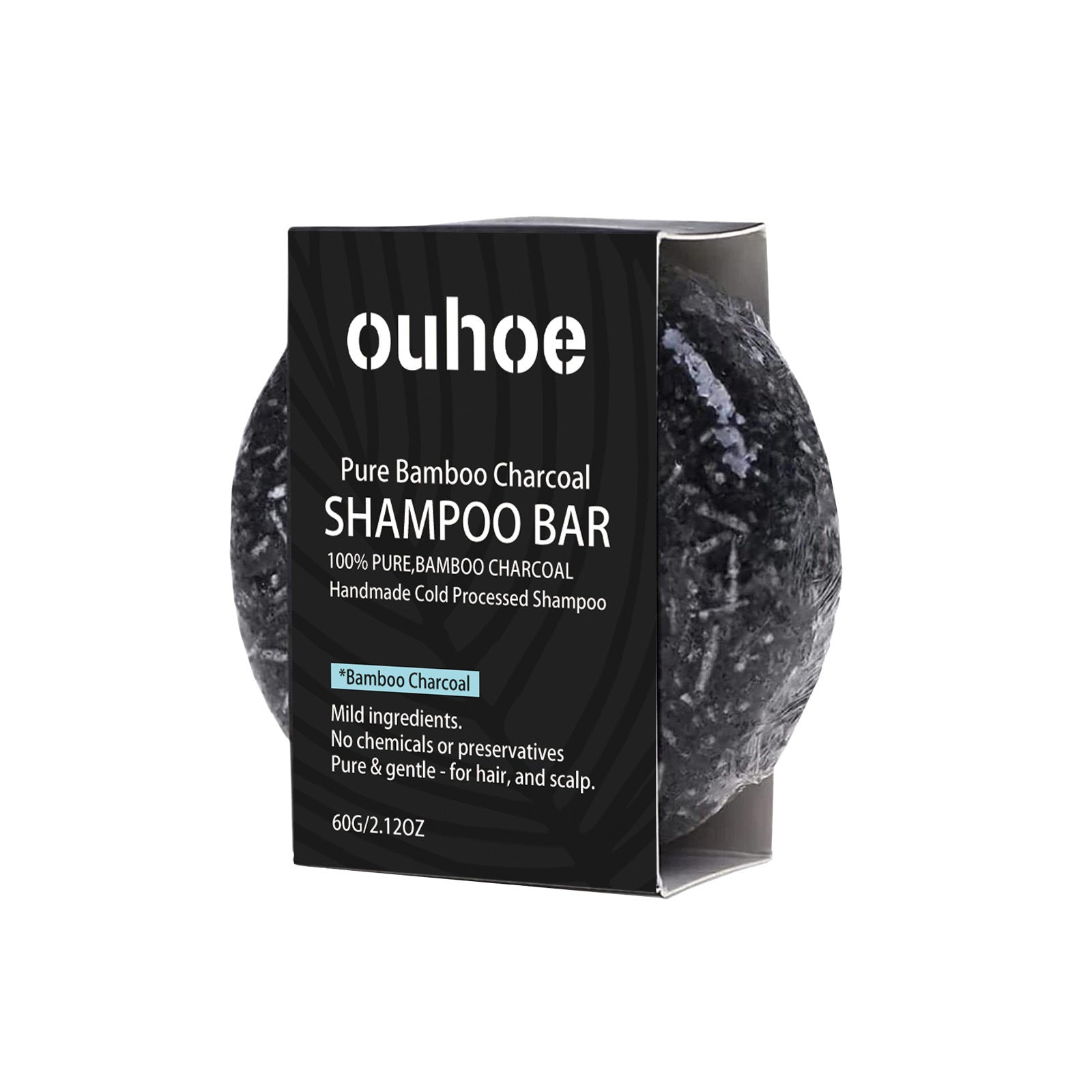OUHOE Bamboo Charcoal Shampoo Soap – Deep Cleansing | Aladinae