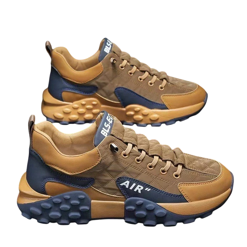 Men's Khaki Thick Sole Casual Sneakers | Aladinae