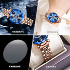Women's Rose Gold Red Dial Quartz Watch - Waterproof
