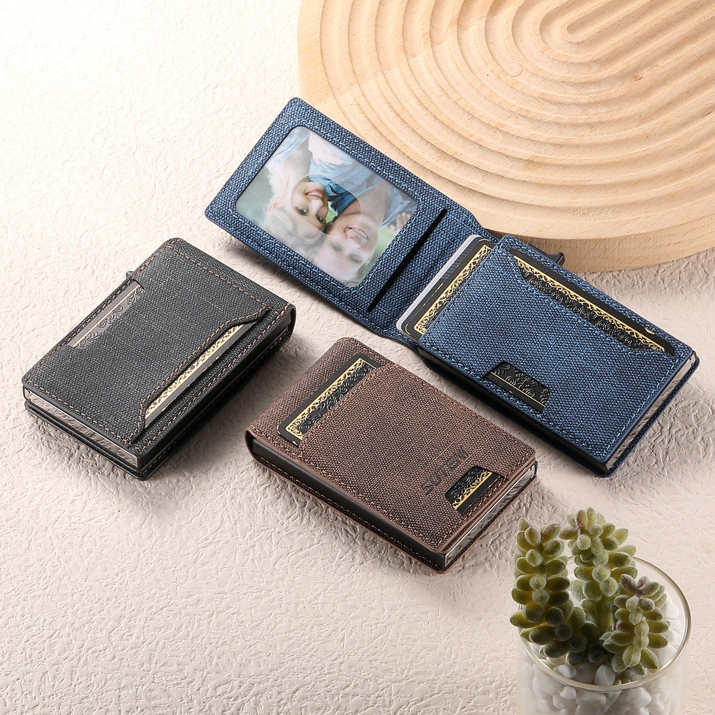 Suteni Brown Pop-Up Card Holder - Photo Frame, Leather