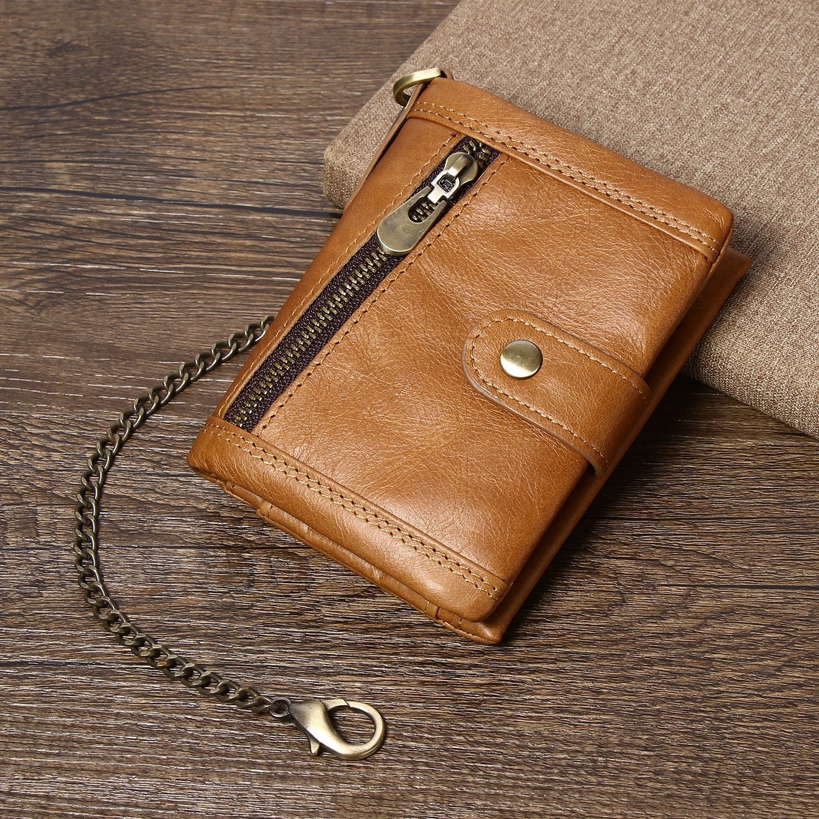 Men's RFID Anti-Theft Genuine Leather Coin Wallet | Aladinae