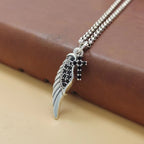 Angel Wing Pendant S925 Sterling Silver Trendy Personality Men and Women Cross Wings Fashion Black Diamond Small Pendant Trend