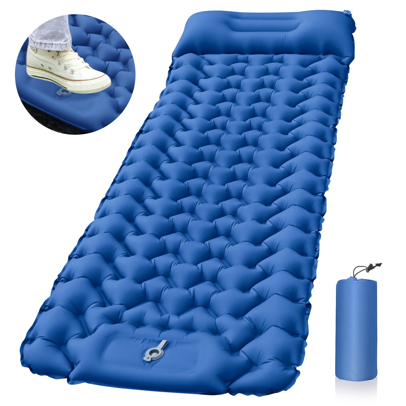 Outdoor inflatable mattress, camping footrest, cross-border camping sleeping mat, portable inflatable mattress