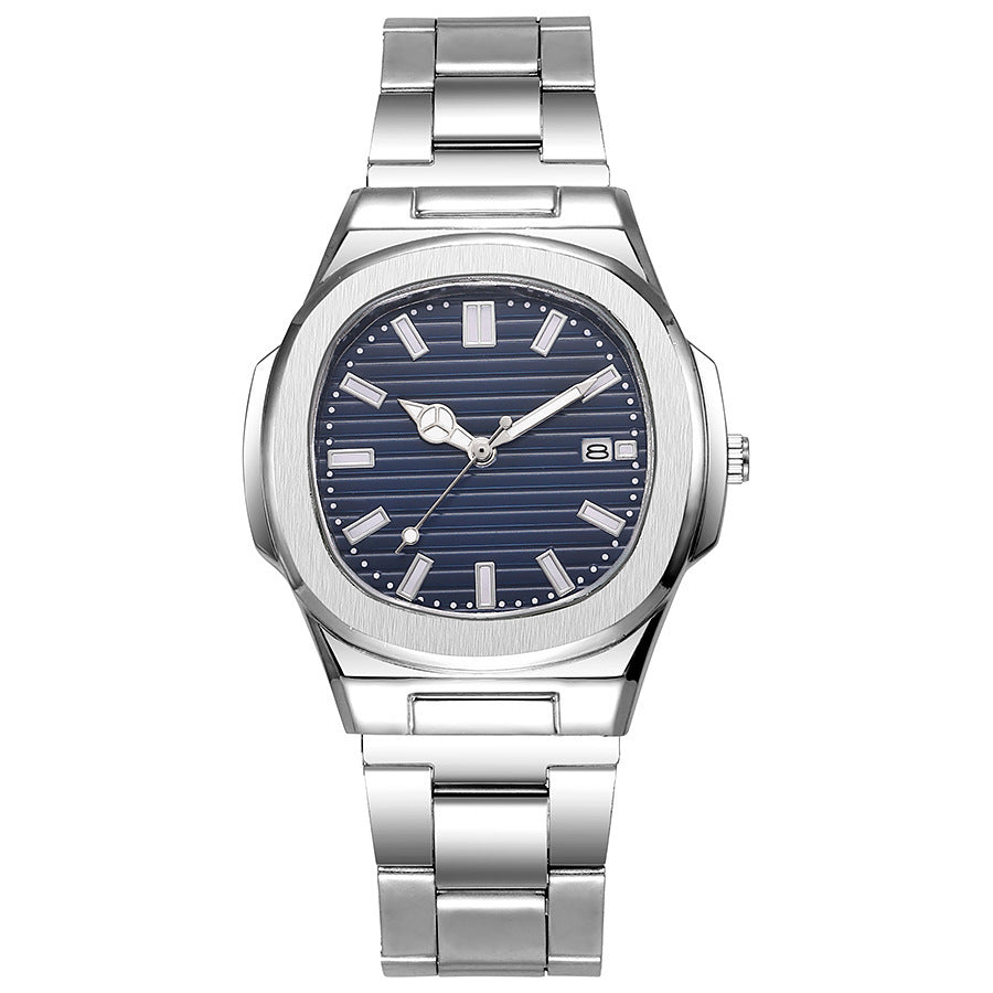 Men's Square Steel Watch - Black, Quartz