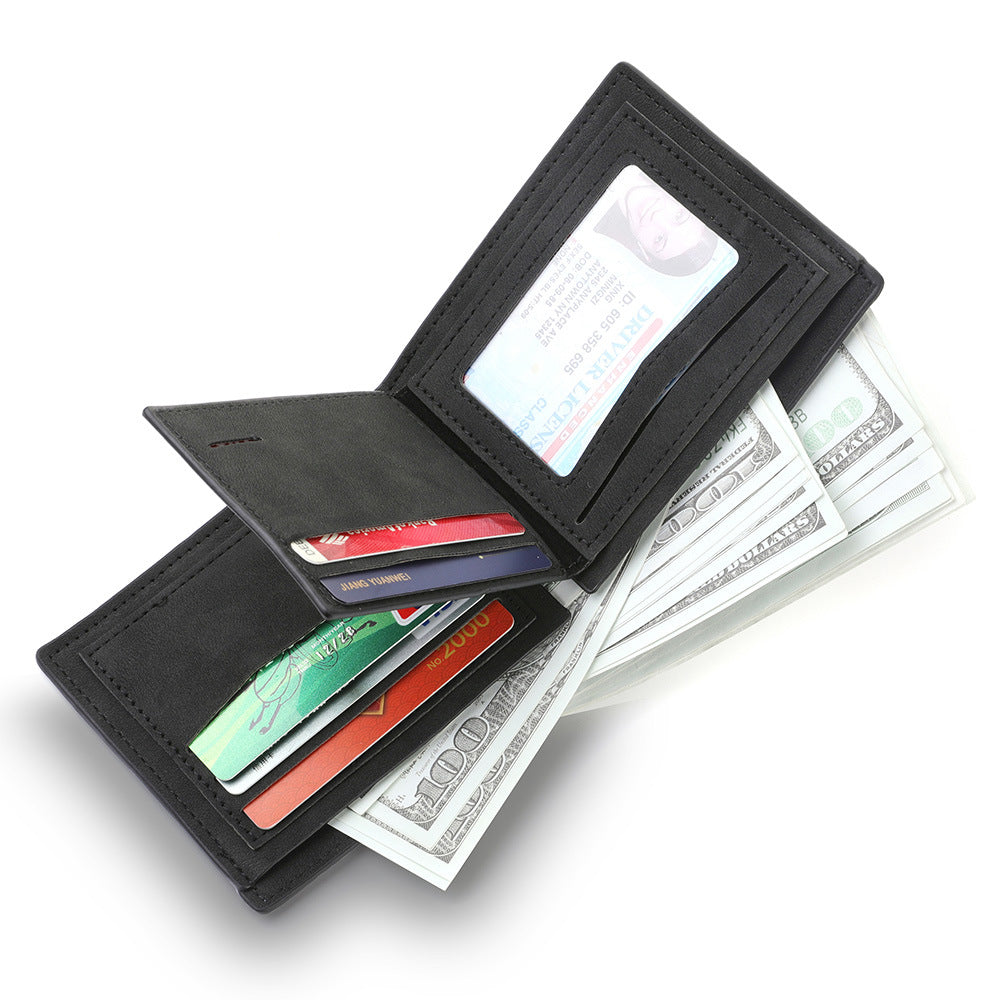 Men's Black Multi-Card Wallet - PU, Ultralight