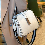 Fashion cowhide bag for women 2024 new style large capacity bucket bag versatile commuting genuine leather shoulder messenger handbag
