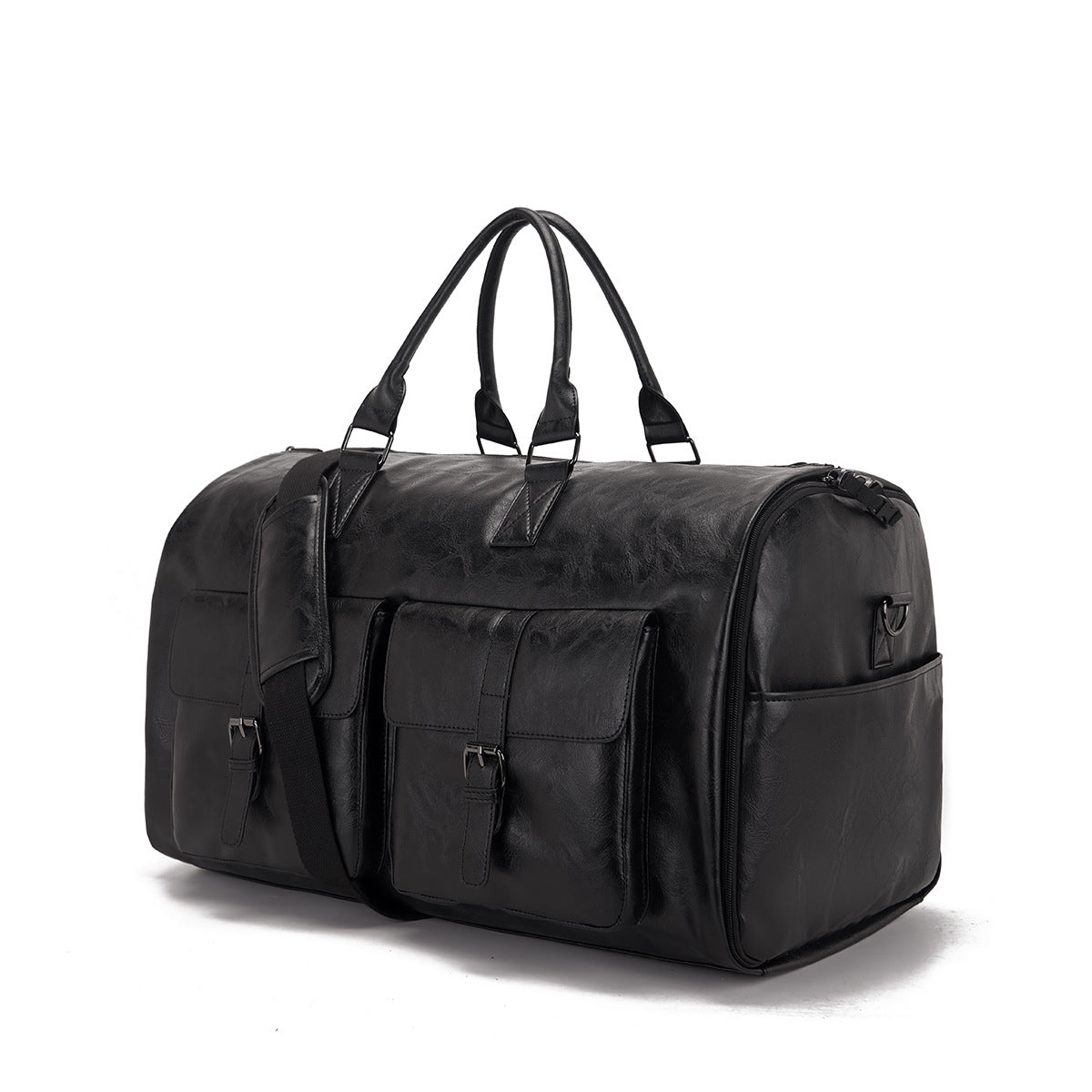 Guangzhou factory spot Amazon travel convenient carry-on clothing bag large PU leather duffel bag women's fashion