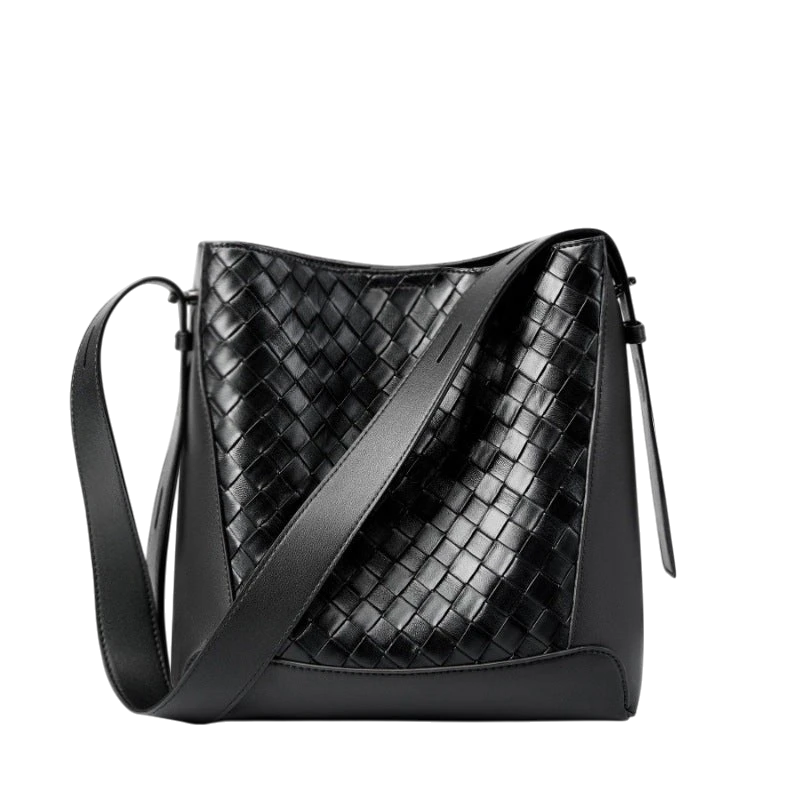 Cowhide hand-woven tote bag new style genuine leather commuter large capacity fashion shoulder bag messenger bag for women