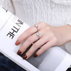 Yunchaoxuan S925 sterling silver Korean style elegant lady style spiral pattern ring setting blue moonstone all-match open ring female