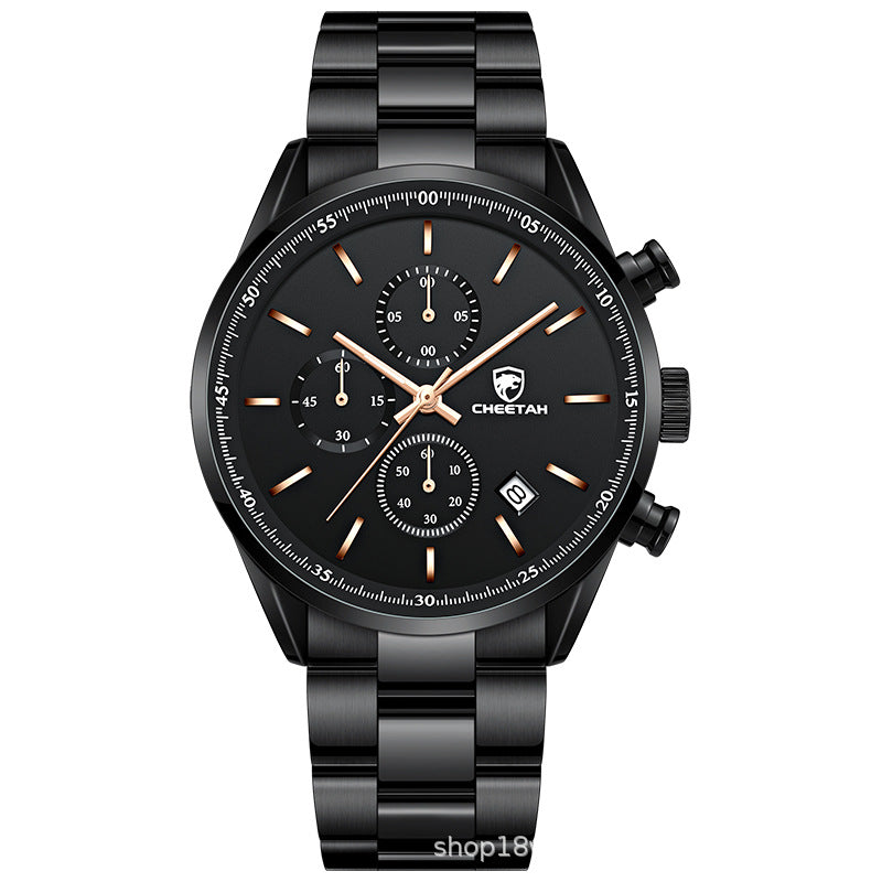 Men's Multi-Function Steel Watch - Calendar, Waterproof