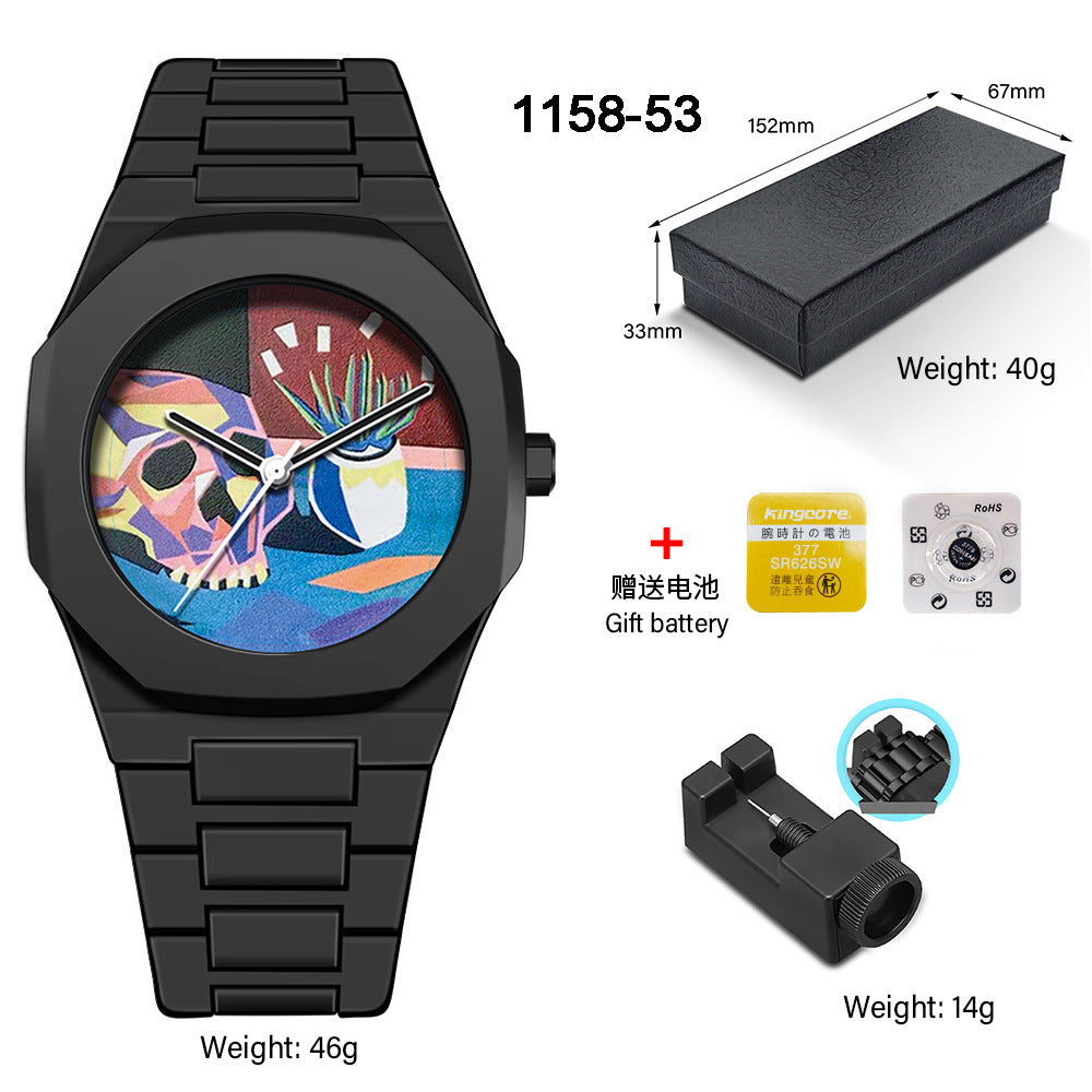 SHUAIKE new personality fashion large dial women's watch candy color trend fashion watch decorative color watch
