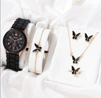Women's White Heart-Design Quartz Watch - Silicone Strap