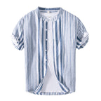 Men's Striped Linen Casual Shirt