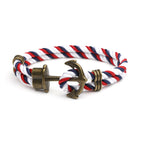 Navy anchor bracelet European and American street fashion handmade original men and women couple hand rope trend men's personality jewelry