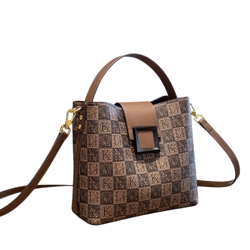 High-end light luxury women's bag 2022 new printed bucket bag, versatile and fashionable women's portable shoulder bag bags