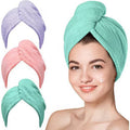 Amazon cross-border triangular coral fleece dry hair cap gift bathroom shower cap hotel beauty salon European and American fiber shower cap