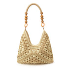 Handmade woven straw bag for women, large capacity, hot-selling new style for summer 2026, shoulder bag for commuting, beach vacation, and beach.