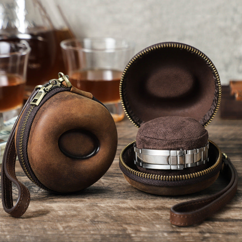 Genuine Leather Travel Watch Case | Aladinae