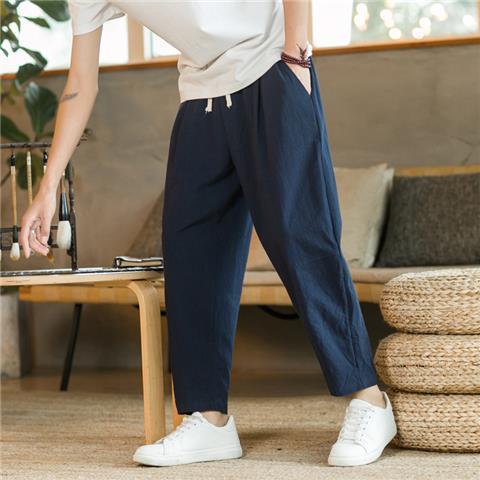Men's Cotton Linen Cropped Trousers – Ethnic | Aladinae