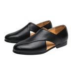 Men's Black PU Leather Slip-On Sandals – British Style | Aladinae