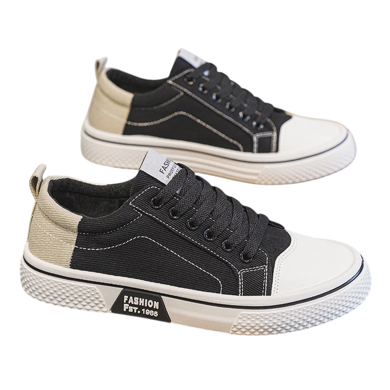 Men's Blue Canvas Skateboard Shoes – Low Top | Aladinae