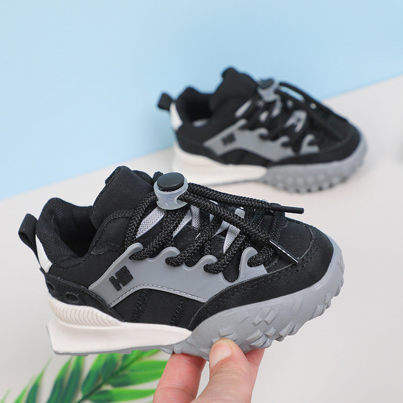 Children's sports shoes, boys' shoes, 2021 new style shoes, popular dad shoes, medium and large children's single shoes, breathable casual shoes