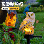 Amazon Solar Animal Statue Ornaments Outdoor Garden Statue Courtyard Landscape Decoration Owl Light Ground Plug
