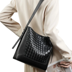 Cowhide hand-woven tote bag new style genuine leather commuter large capacity fashion shoulder bag messenger bag for women
