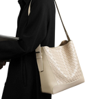 Cowhide hand-woven tote bag new style genuine leather commuter large capacity fashion shoulder bag messenger bag for women