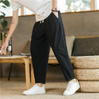 Men's Cotton Linen Cropped Trousers – Ethnic | Aladinae