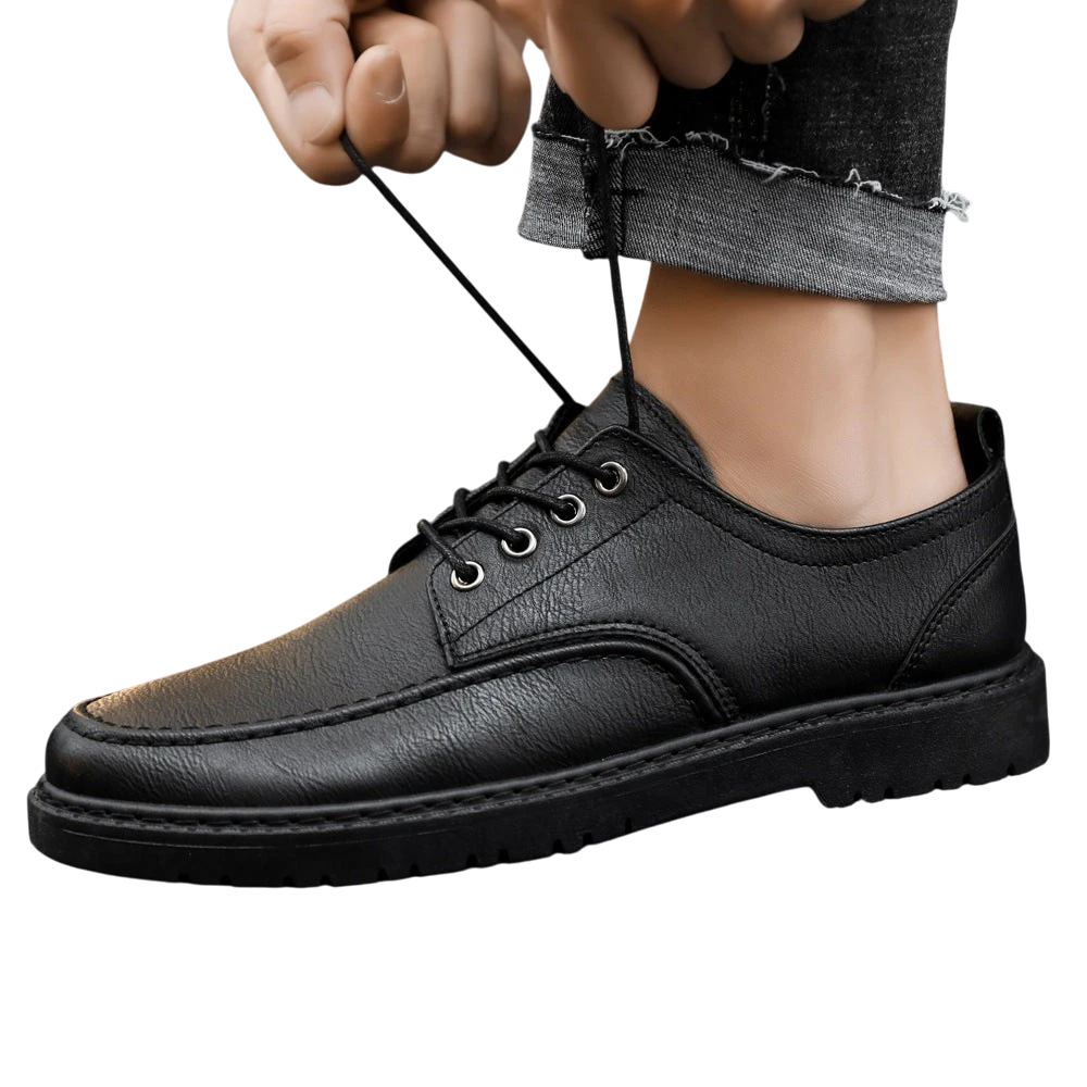 Men's Black British Brogue Shoes | Aladinae