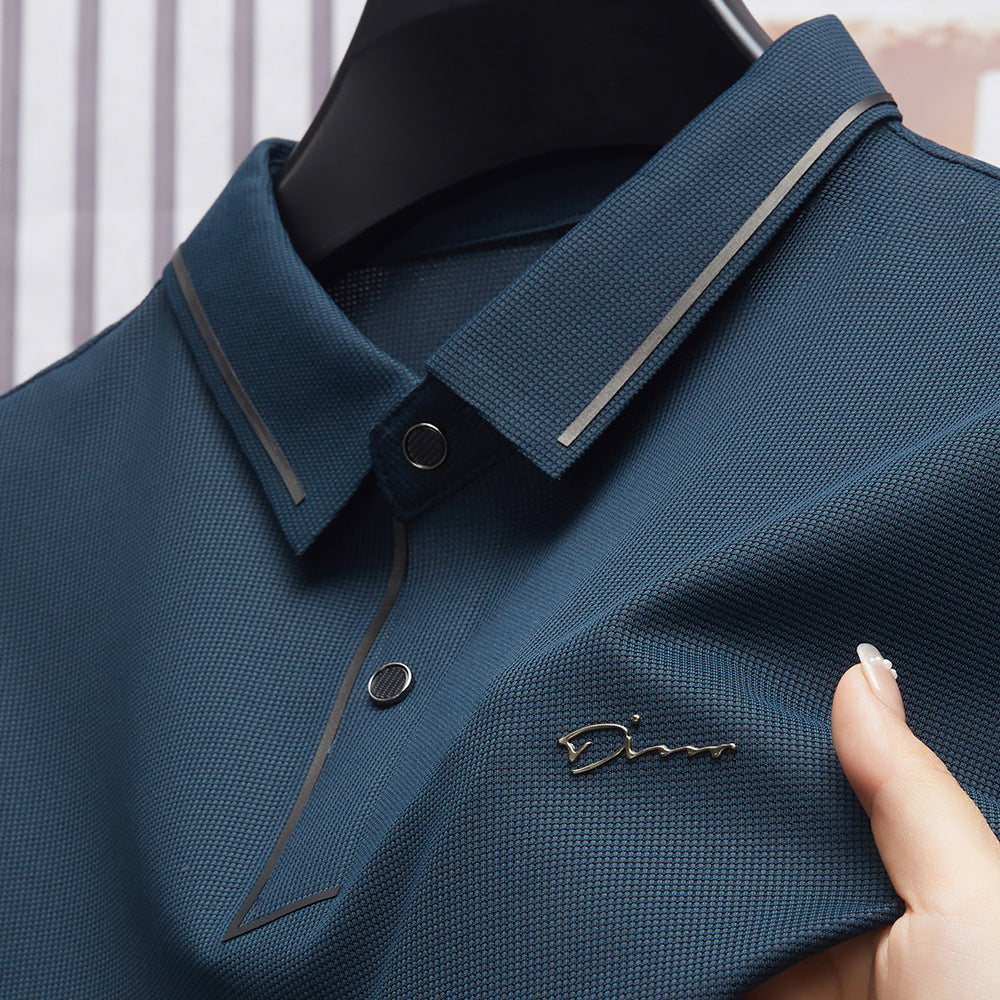 Men's Black Anti-Wrinkle Seamless Polo Shirt | Aladinae