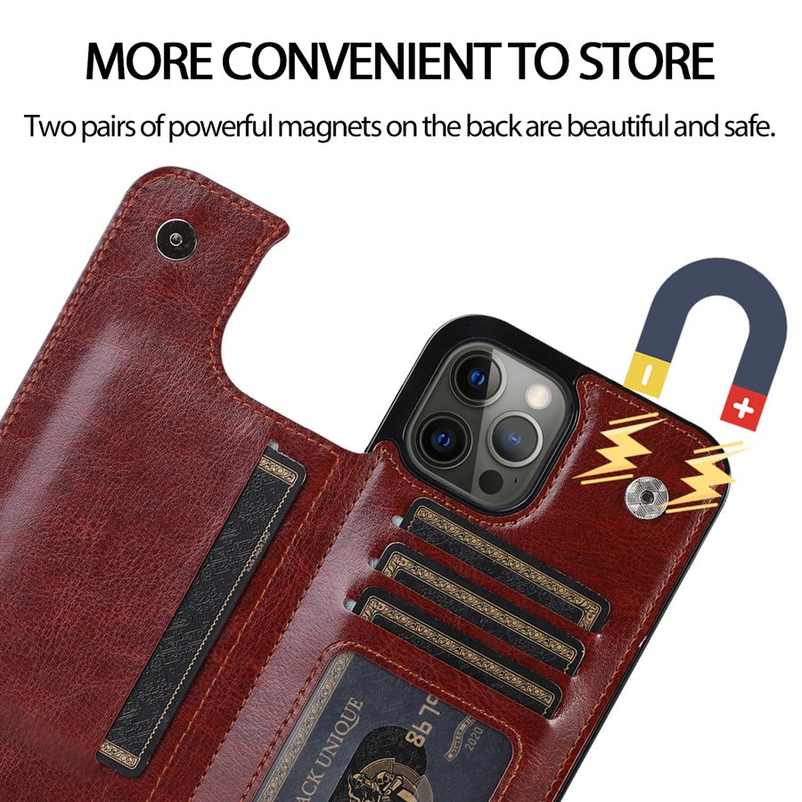 iPhone Wallet Case - Leather, Card Holder, Stand