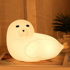 Sea Lion Night Light Gradient Color Silicone Lamp Seven Color Light Bedroom Home Children Eye Protection Bedside Lamp