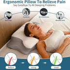 Amazon butterfly-shaped pillow for neck support, deep sleep, pressure relief, side sleeping, slow rebound memory foam pillow for cervical spine.
