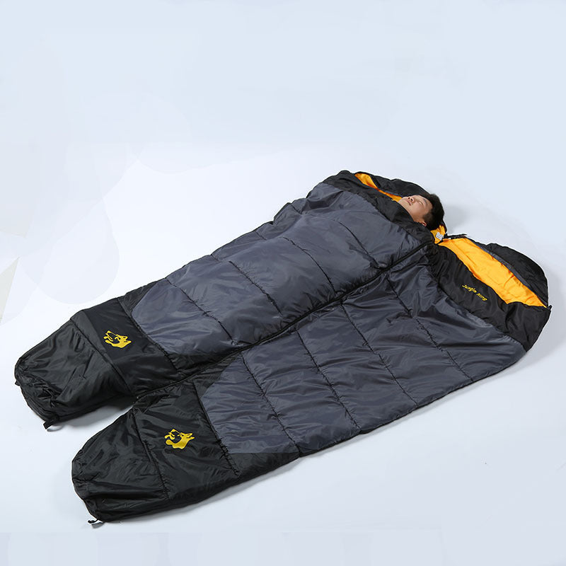 Outdoor camping sleeping bag mummy style mountaineering sleeping bag thick cotton camping travel mommy sleeping bag 1.3/1.7kg