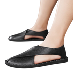 Men's Brown Slip-On Sandals – Round Toe | Aladinae