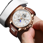 Men's Moon Phase Chronograph Watch – Quartz | Aladinae