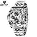 Men's Quartz Watch - Half-Fan Calendar, Folding Clasp